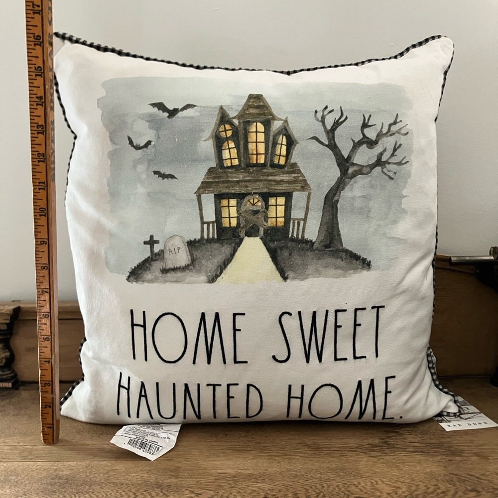 Rae Dunn Halloween Home Sweet Haunted Home Pillow